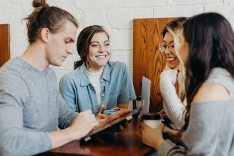Neighbors meeting around a table
